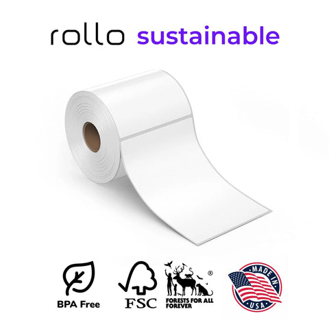 Direct Thermal Shipping Labels 4x6 Roll, 500 Perforated Labels With Strong Adhesive For Ecommerce, USA Made BPA Free FSC Certified