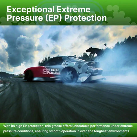 Energy Release G100 High Speed Lithium Grease 16 oz used on a fast-moving race car in tough environments
