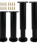 Hella Sturdy 4 Piece Heavy Duty Adjustable Furniture Legs For Wobbly Sofas And Beds 7 To 12 Inch with screws included.