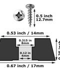 12 Pack Rubber Feet For Cutting Boards Non Slip Bumper Pads With Stainless Screws And Inserts Keeps Your Board Stable On Any Surface BPA Free Rubber Made In USA Perfect For Electronics And Furniture Projects, showing dimensions and screw details.