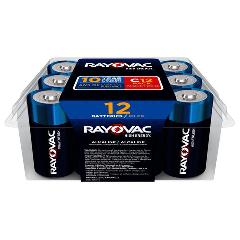 Beefy Power C Cell Batteries 12 Pack, Long Lasting Power For Flashlights, Toys And Stereos, Perfect For High Drain Devices displayed