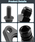 Heavy Duty Turbo Drain Tube Kit For Cummins Engine Swap 2nd Gen Stainless Steel Braided Oil Feed Line With Connectors And Screws, black fittings