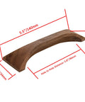 Walnut Wood Finger Pull Handles For Drawers 3.8 Inch Hole Distance, solid walnut drawer pull with measurements, natural smooth finish.