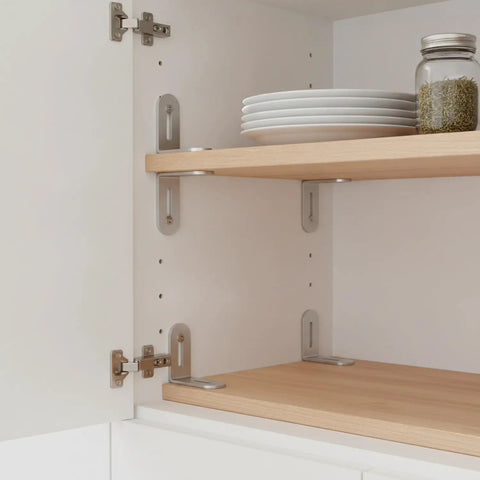 Stainless Steel L Bracket For Floating Shelves And Wall Mounted Desks, heavy duty adjustable support holding wooden shelf