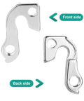 Aluminum Alloy Rear Derailleur Hanger 94 for Mountain Bikes Durable Tail Hook Fits GT Aggressor silver front and back view