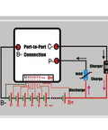 Wiring diagram for Rock Solid 10S 30A BMS Protection Board For 36V Lithium 18650 Cells showing connections and outputs.