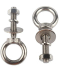 Stainless Steel Eyebolts With Nut Washers 3/8 Inch By 2 Inch M10x50mm Durable Rust Resistant Outdoor Hanging Eye Bolts