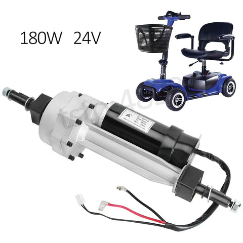 24V 180W Brushed Motor Transaxle Differential, shown with electric mobility scooter.