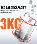Mini Jewelry Polisher Tumbler With 3 Kg Capacity And 0 To 60 Minute Timer 5 Speed Rotary Finisher showcasing polycarbonate drum.