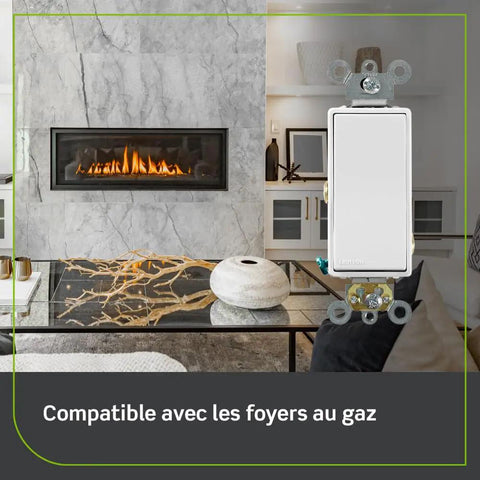 Decora Plus Rocker Single Pole AC Quiet Switch 15 Amp 120 To 277 Volt Commercial Grade Model 5691 2W White next to fireplace
