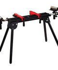 Badass Folding Sliding Circular Saw Stand With Extended Roller Guides And Telescoping Support Arms for stable cutting support.