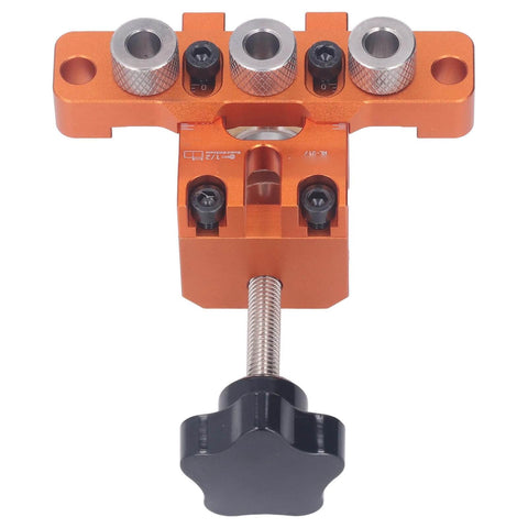 Three In One Doweling Jig Kit With Aluminum Construction Pro Grade Precision Drilling Guide And Positioning For Furniture Assembly Cabinets And DIY Projects Heavy Duty Woodworking Tool front view