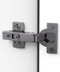 Frameless Full Overlay Soft Close Concealed Cabinet Hinges 20 Pack Black Titanium Plated Self Closing 105 Degree Open Angle