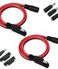 SAE To DC Power Adapter Kit 2 Pack For Solar Panels To 5.5 X 2.1mm Barrel Connectors DC5521 To 8mm 5.5mm 4.0mm 3.5mm with cables