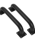 Heavy Duty 12 Inch Square Matte Black Staircase Handrails In A Two Pack Feature Solid Steel Construction for step support