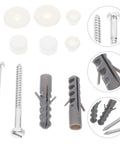 Toilet Tank Bolts And Gasket Kit Replacement Screws Set For Easy Install No Fuss Durable Toilet Hardware With Gasket Seals The Ultimate Toilet Repair Kit For Seats Tanks And Covers, metal bolts, washers, and gray wall anchors