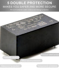 Heavy Lifter 12V Ac Dc Power Supply 15W Single Output With Compact Pcb Mount For Industrial Automation Systems features a compact black power supply module.