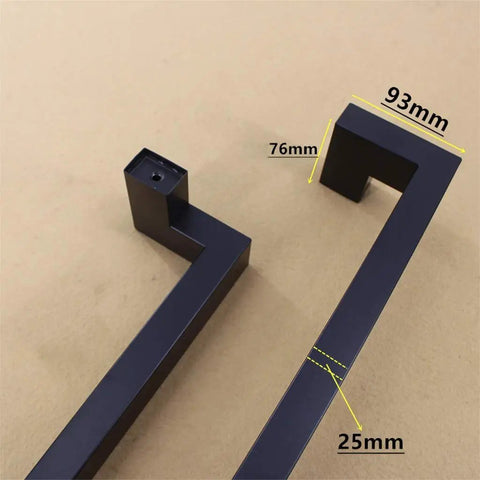 Rectangle Sliding Door Handle Set Built To Last No Fuss Heavy Duty Stainless Steel For Wood Doors Glass Barn Doors Cabinets Gates Sheds And Garage Front Doors Indoor Outdoor 80 cm Length 77.5 cm Hole Spacing, black handle dimensions 93mm 76mm 25mm