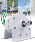 Rock Solid Wind Turbine Generator Delivering 5000W To 10000W Output, Three Phase Permanent Magnet Alternator close-up with wires.