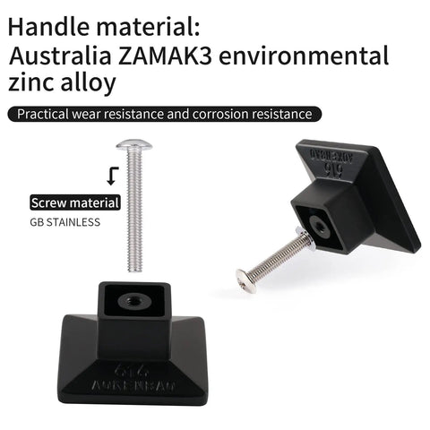 1.57 Inch Square Cabinet Knobs Matte Black Dope Drawer Pulls For Bathroom And Kitchen Cabinets Durable Zinc Alloy