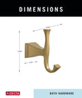 Dryden Wall Mounted Towel Hook In Champagne Bronze dimensions 4.96x1.73x4.69, space saving bathroom setup, slick bronze hardware
