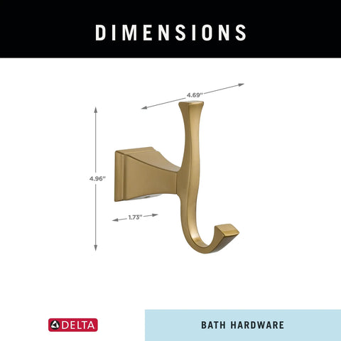 Dryden Wall Mounted Towel Hook In Champagne Bronze dimensions 4.96x1.73x4.69, space saving bathroom setup, slick bronze hardware