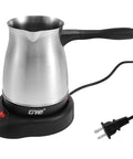Stainless Steel Electric Turkish Coffee Maker 600ml 5 To 6 Cup Capacity With Ergonomic Handle For Home Or Travel 110V