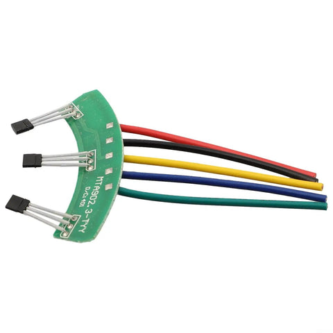 Badass 41F Hall Effect Sensor Board For 1000W To 2000W Brushless Motors On Electric Trikes smooth PCB with color-coded wires.