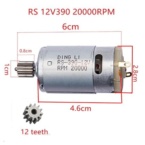 2 Pack RS12V390 12V High Speed Electric Motors For Kids Ride On Cars Replacement Drive Engines 20000 RPM