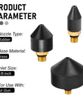 Three Piece One Eighth Inch Rubber Tip Set For Air Blow Gun With Brass Fittings, visible nozzles and product materials