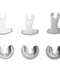 6 Piece Segment Oscillating Blades Set for Multitool Saw Carbide Blades for Woodworking Tile Concrete shown in two rows