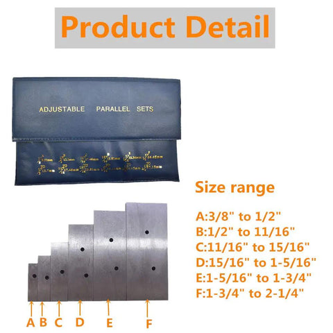 Six Piece Adjustable Parallel Set From Three Eighths To Two And A Quarter Inches Hardened Steel Parallels For Dead-On Layout Inspection And Setup Work