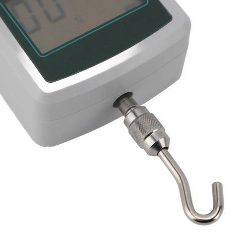 Digital Push Pull Force Tester 20N To 200N With Built In Sensor And Auto Backlit LCD Display For Quick Readouts, Storage Capable For Material Mechanics, Product Development And Quality Control, Rugged All Around Workhorse Force Meter with hook attachment