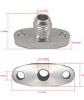 10AN Turbo Oil Drain Outlet Flange Gasket Adapter Kit For T3 T4 Turbo Chargers, Works With T04B T04E GT Series Turbos, dimensions shown