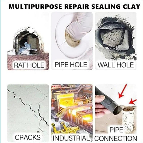 Waterproof Sealant Putty Mastic For Walls Holes And Cracks Quick Repair Cement Crack Filler Sealing Clay 12Pcs images.