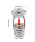 Badass Pendent Fire Sprinkler Heads Pair Forged From Sturdy Brass With A Sleek Chrome Plating And A Lightning Fast 68 Degree Thermal Trigger. Chrome sprinkler head with red trigger and measurement details.