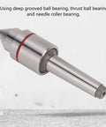 MT2 Live Center For Lathe Tailstock With 60 Degree Center Tip Triple Ball Bearing System High Carbon Steel Construction