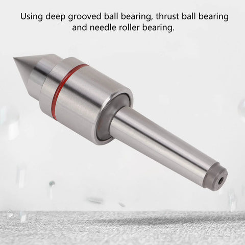 MT2 Live Center For Lathe Tailstock With 60 Degree Center Tip Triple Ball Bearing System High Carbon Steel Construction