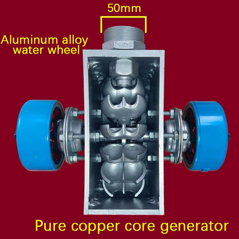 Portable 2000W 220V Hydroelectric Generator With Water Turbine For Outdoor Camping And Home Lighting, aluminum alloy body.