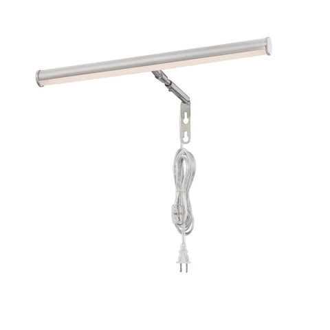 14-3/4 Inch LED Picture Light Brushed Nickel Finish, Energy Saving Wall Art Lighting That Brightens Paintings And Photos, Extends 6 To 8 Inches From Wall, Includes 96 Inch Cord Set And Mounting Hardware.