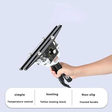 Heavy Duty Portable Handheld Impulse Bag Sealer With Precise Temperature Control And Adjustable Heating Bar For Food Preservation Packaging And Shrink Wrap Applications Quick Easy Seal Tool with Teflon heating block.