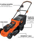 20 Inch Corded Electric Lawn Mower With 13 Amp Motor Ultra Light No Sweat Push Design 3 In 1 Mowing Versatility