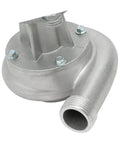 Close-up of Off Grid Ready 500W Micro Hydroelectric Generator component showing aluminum alloy material and threaded water inlet.