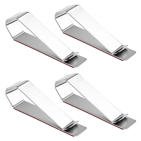 4 Pack Car Visor Photo Clips With Stainless Steel Clips And Strong Adhesive Mounting Kit in silver.