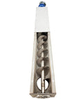 Rock Solid 304 Stainless Steel U Trough Auger Screw Conveyor featuring a 9 Inch Helical Blade, view of inner helical screw.