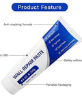 Drywall Patch Repair Kit 250g With Scraper Quick Dry Putty For Holes Cracks And Dents On Concrete And Plaster Waterproof