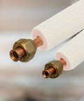 Insulation Foam Tube For Pipes And Mini Split Lines, Half Inch Inner Diameter, Nine Millimeter Wall, One Meter Length, White And Pink shown