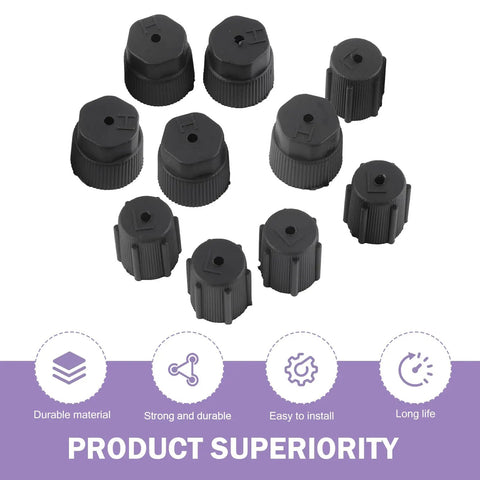 10 Pack A/C Valve Core Port Caps for Most Cars, Heavy-Duty ABS Plastic, Leak-Proof and Dust-Proof Protection, Temperature-Resistant