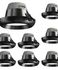 XYIANG 4.3 Inch Led Recessed Lighting with Black/Gold Wall Washer Trim, 7W Round Dimmable Anti-Glare Downlight, Pack of 7.