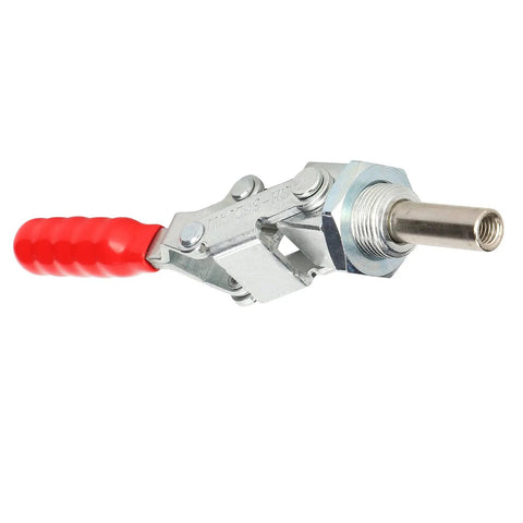 Push Pull Toggle Clamp With Iron And Plastic Build, Heavy Duty 136 Kg Holding Force, Arrow Storage Case, Workholding Tool For Testing Jigs, Welding, Crosscut Sled Setup, Equipment Installation, And Home Decor Projects, red handle